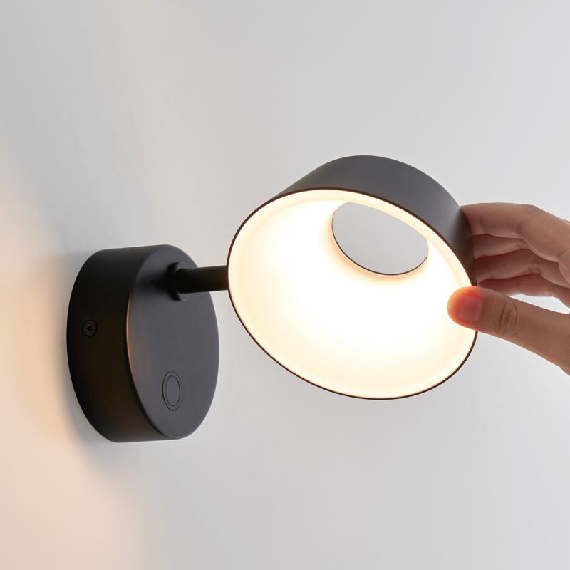 1-Light Modern Circle Reading Wall Lights Metal Wall Mounted Lamps for Bedroom