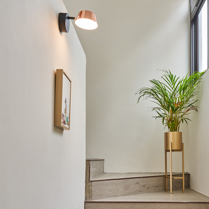 1-Light Modern Circle Reading Wall Lights Metal Wall Mounted Lamps for Bedroom