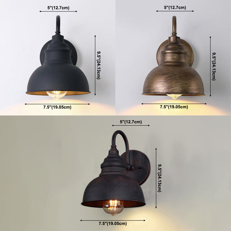 Industrielle klassische Kuppelwandlampe Schmiedeeisen -Wandleuchte für Außenräume