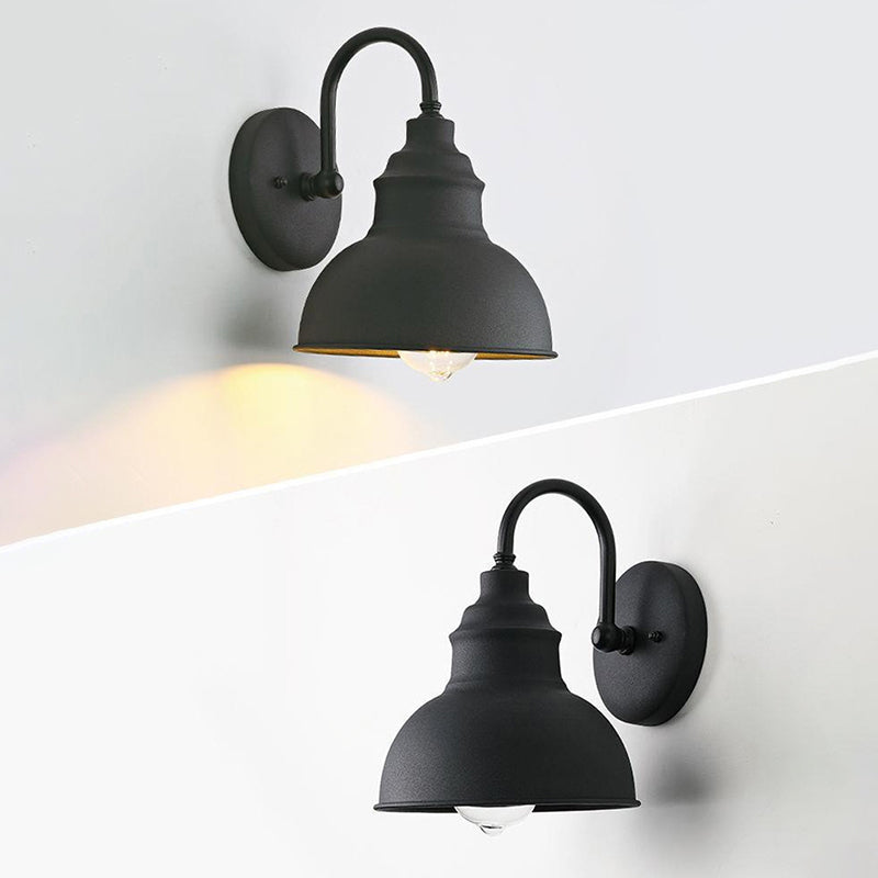 Industrielle klassische Kuppelwandlampe Schmiedeeisen -Wandleuchte für Außenräume