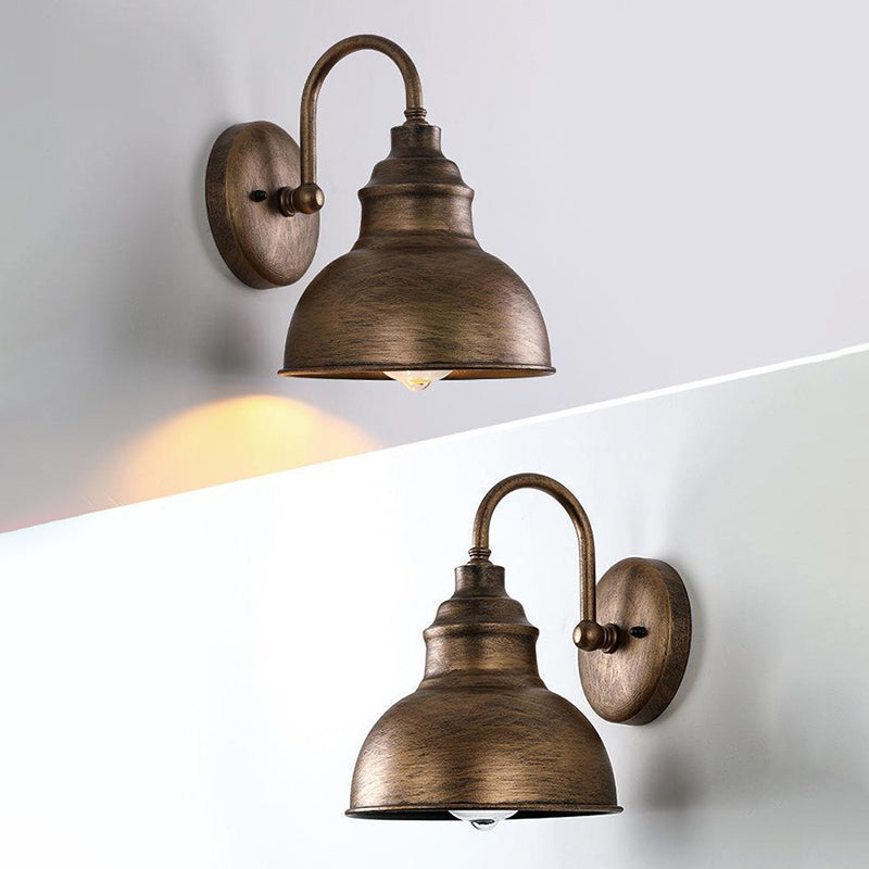 Industrielle klassische Kuppelwandlampe Schmiedeeisen -Wandleuchte für Außenräume