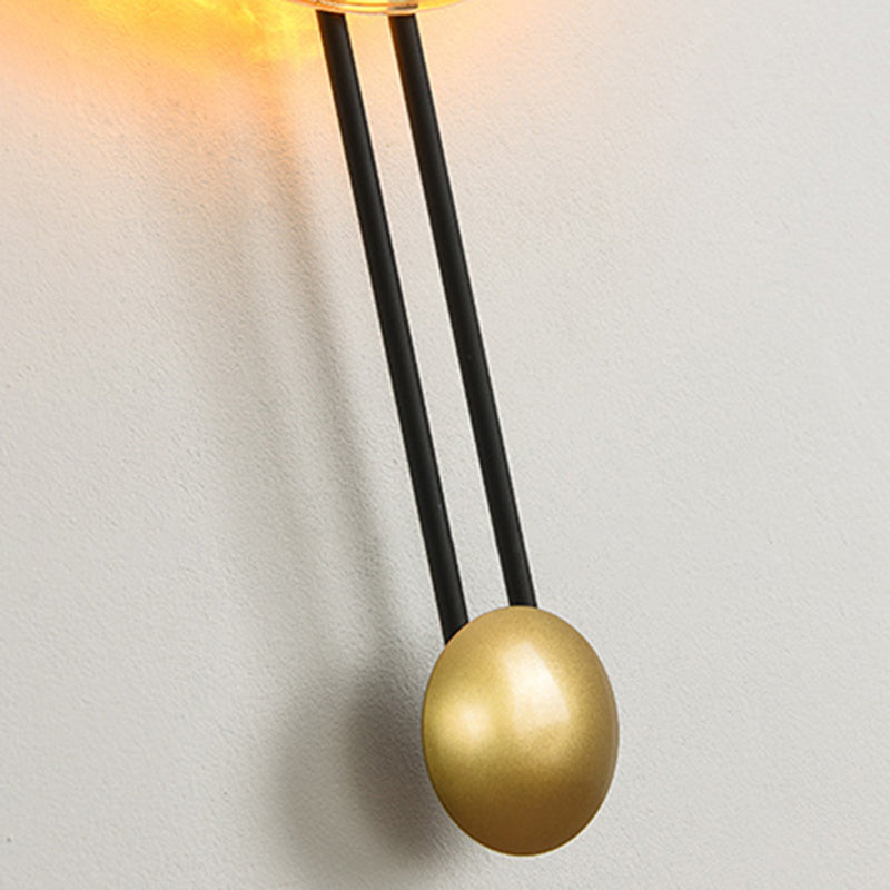 Pronzo della parete a led in oro in vetro in stile artistico moderno lampada a parete circolare in ferro laccata per camera da letto