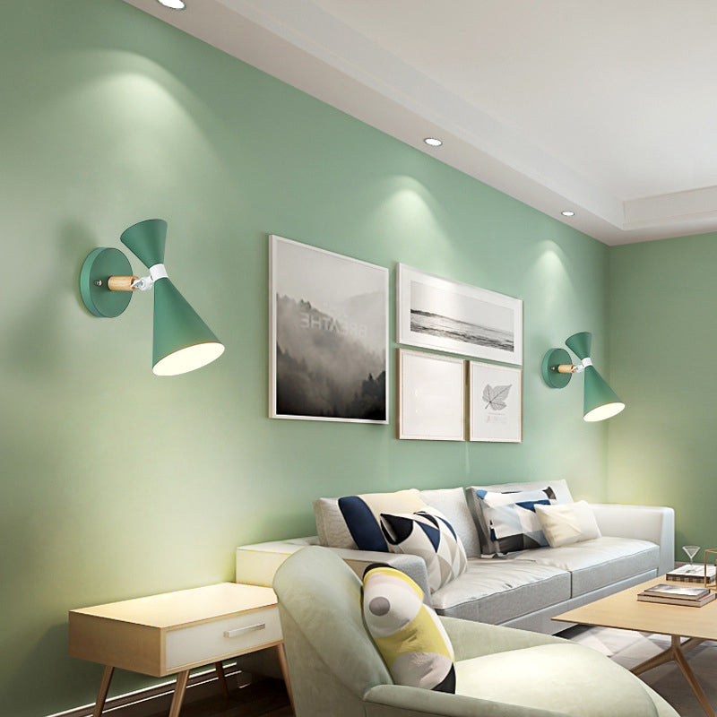 Modern Concise Trumpe Trumpt Wall Lamp Ferro Wall Light Macaron Light for Interior Spaces