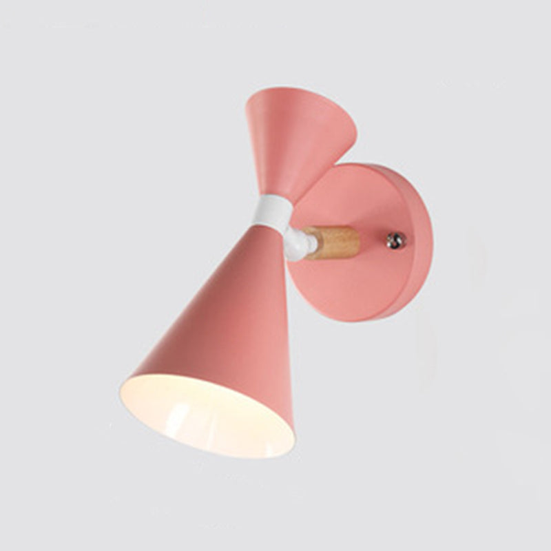 Modern Concise Trumpe Trumpt Wall Lamp Ferro Wall Light Macaron Light for Interior Spaces