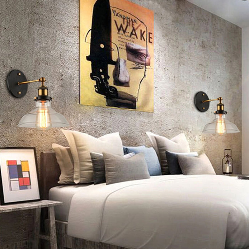 Luce murale geometrica Light Industrial Style 1 Fissature di illuminazione da parete in vetro leggero in nero