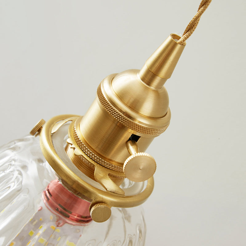 Industrial Style 1 Light Wall Light Geometric Shade Glass Wall Light Sconce in Brass