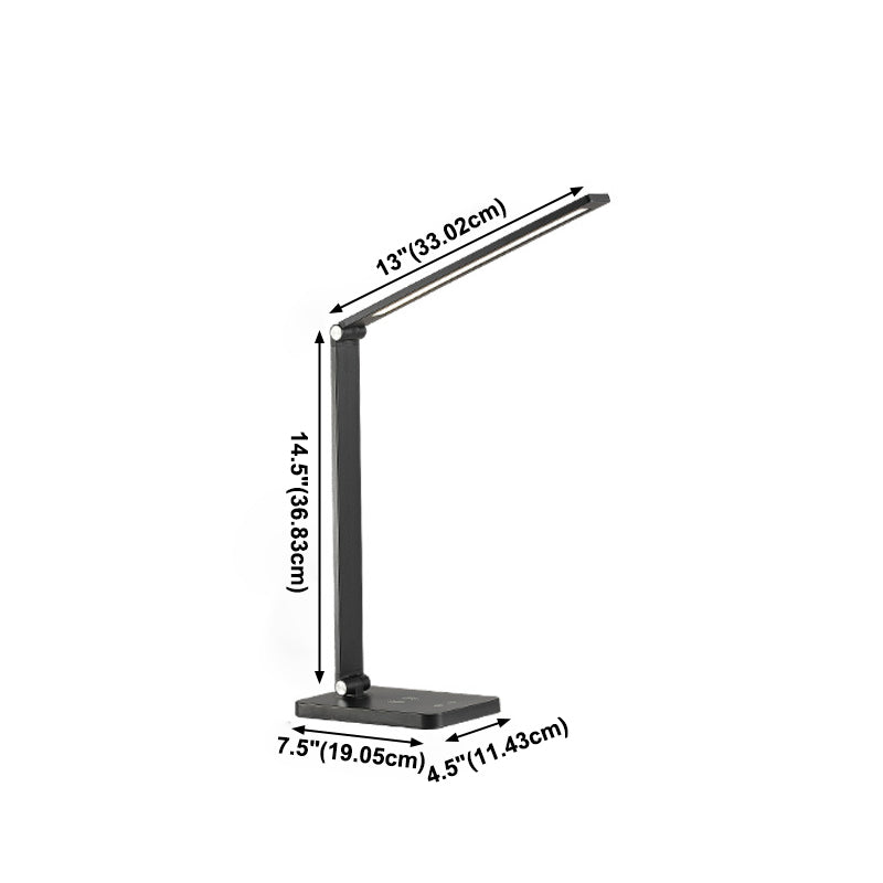 Lampe de table USB avec contrôle tactile, tâche de table pliante en métal clair pour la chambre