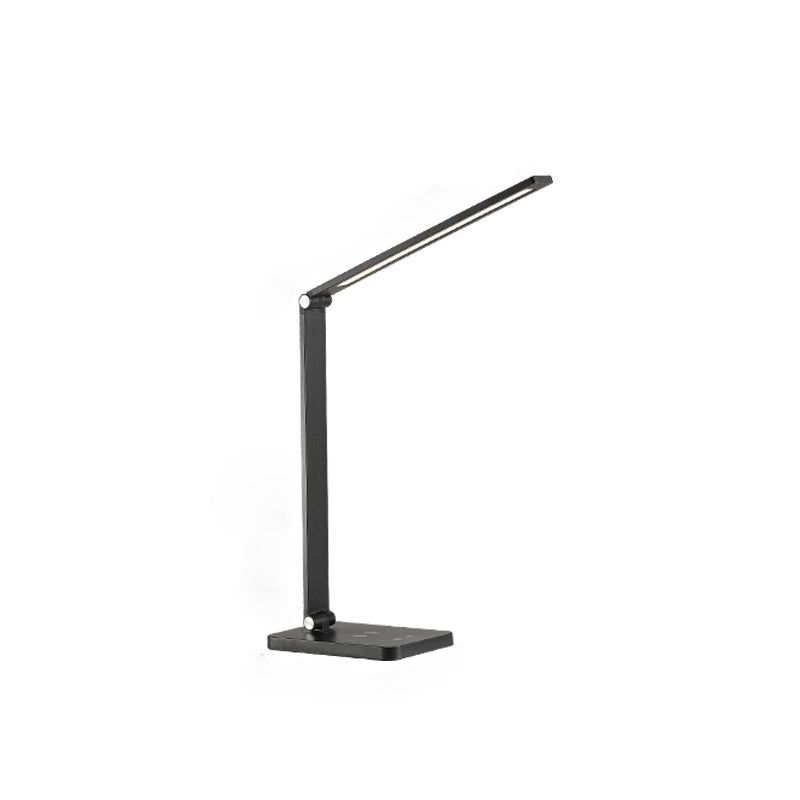 Lampe de table USB avec contrôle tactile, tâche de table pliante en métal clair pour la chambre