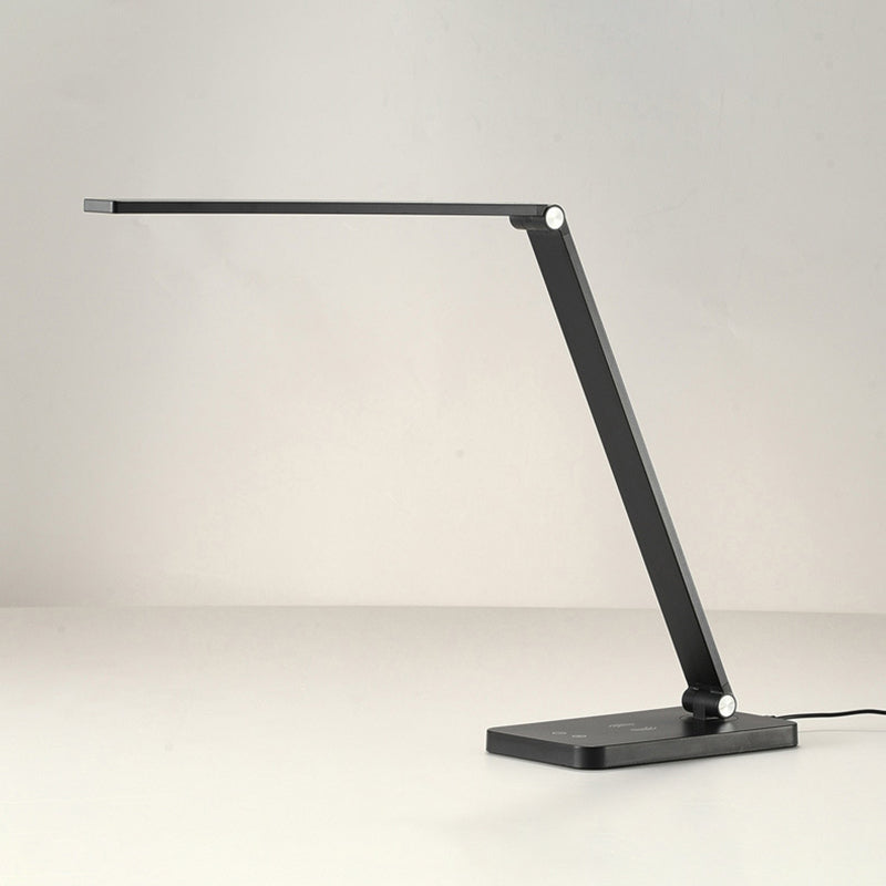 Lampe de table USB avec contrôle tactile, tâche de table pliante en métal clair pour la chambre