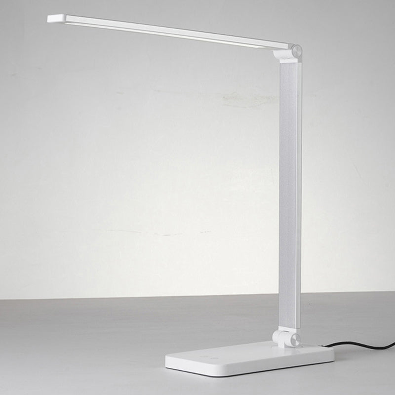 Lampe de table USB avec contrôle tactile, tâche de table pliante en métal clair pour la chambre