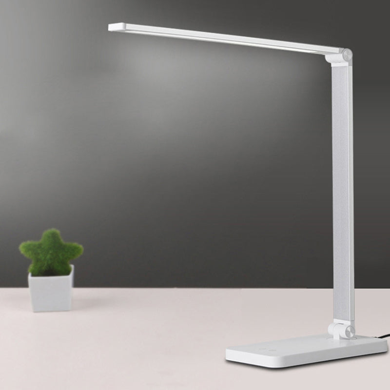 Lampe de table USB avec contrôle tactile, tâche de table pliante en métal clair pour la chambre