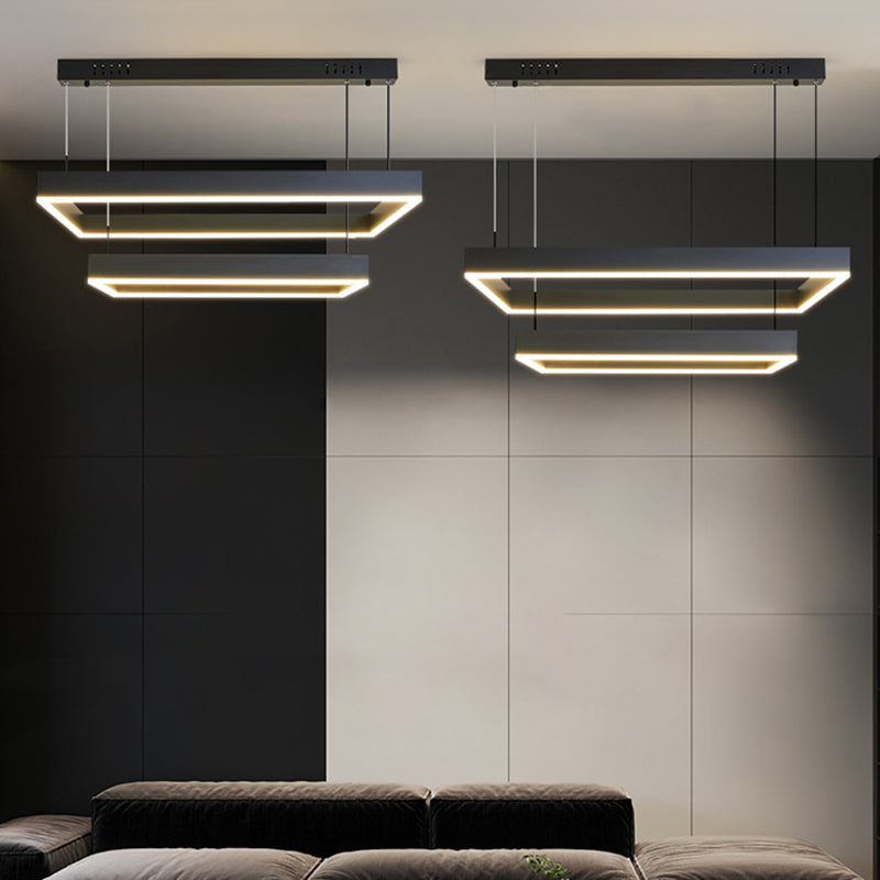 Mehrere Quadrate Pendelleuchte moderne Kronleuchter Lichter Metallkronleuchter für Wohnzimmer