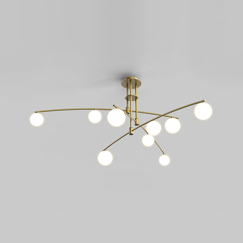 Gouden ballen kroonluchter hedendaagse kroonluchters glas multi -lights kroonluchter lamp