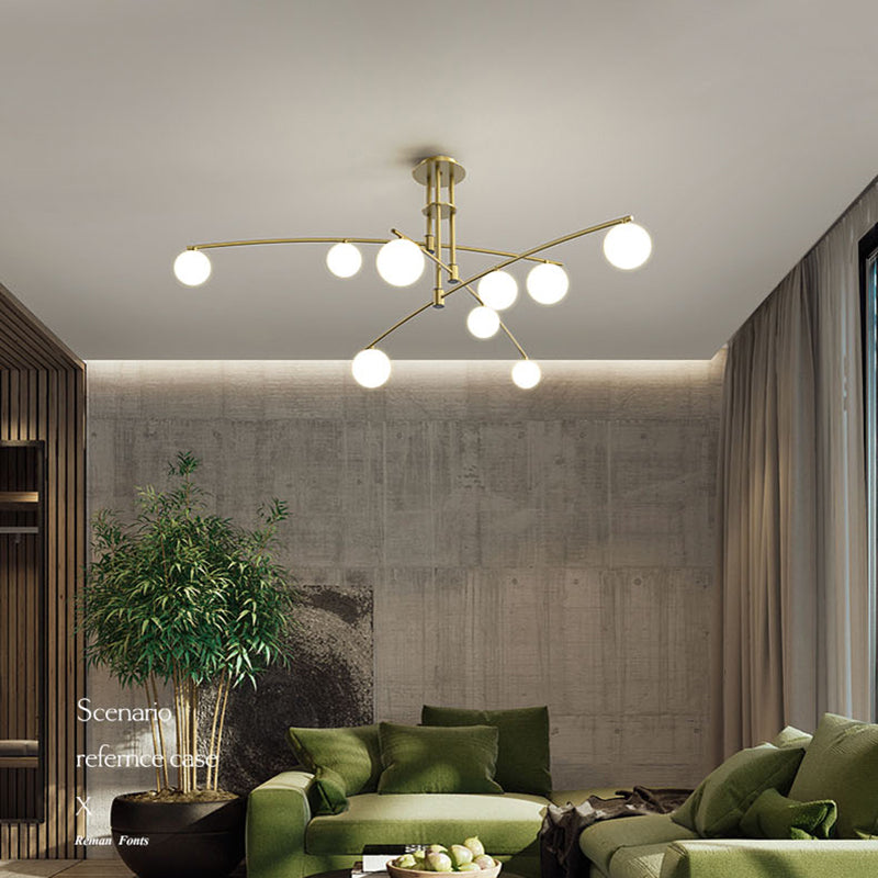 Gouden ballen kroonluchter hedendaagse kroonluchters glas multi -lights kroonluchter lamp