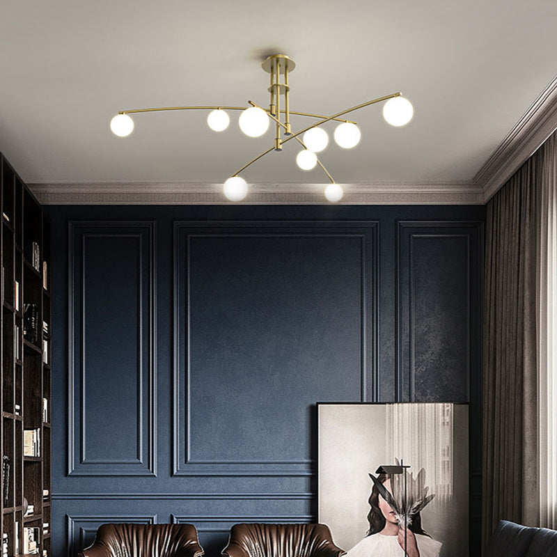 Gouden ballen kroonluchter hedendaagse kroonluchters glas multi -lights kroonluchter lamp