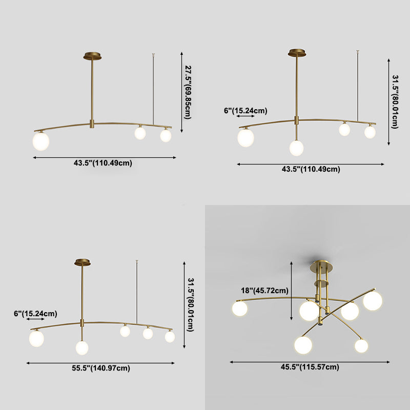 Gouden ballen kroonluchter hedendaagse kroonluchters glas multi -lights kroonluchter lamp