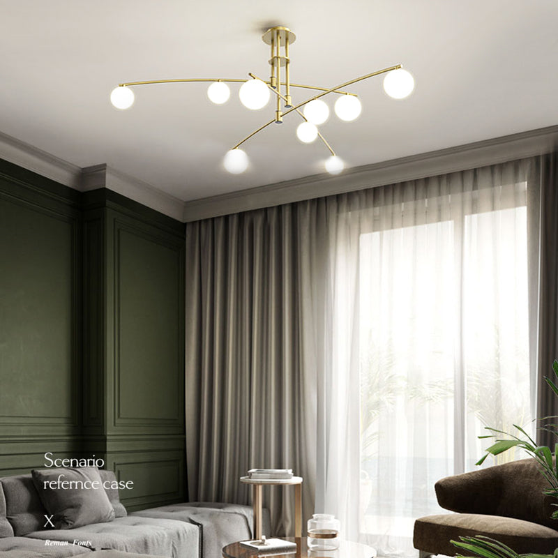 Gouden ballen kroonluchter hedendaagse kroonluchters glas multi -lights kroonluchter lamp