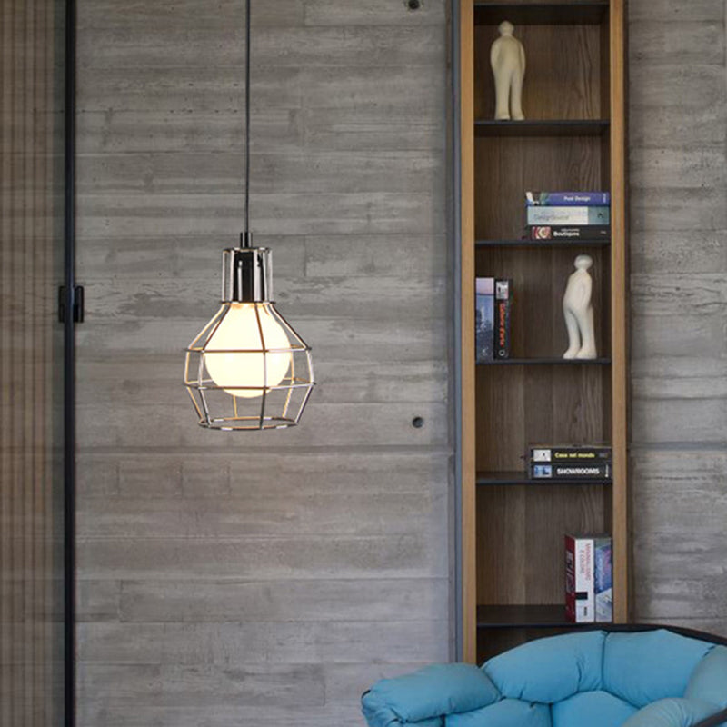 Vetro a sospensione a sospensione in gabbia industriale 1 apparecchi di illuminazione a sospensione