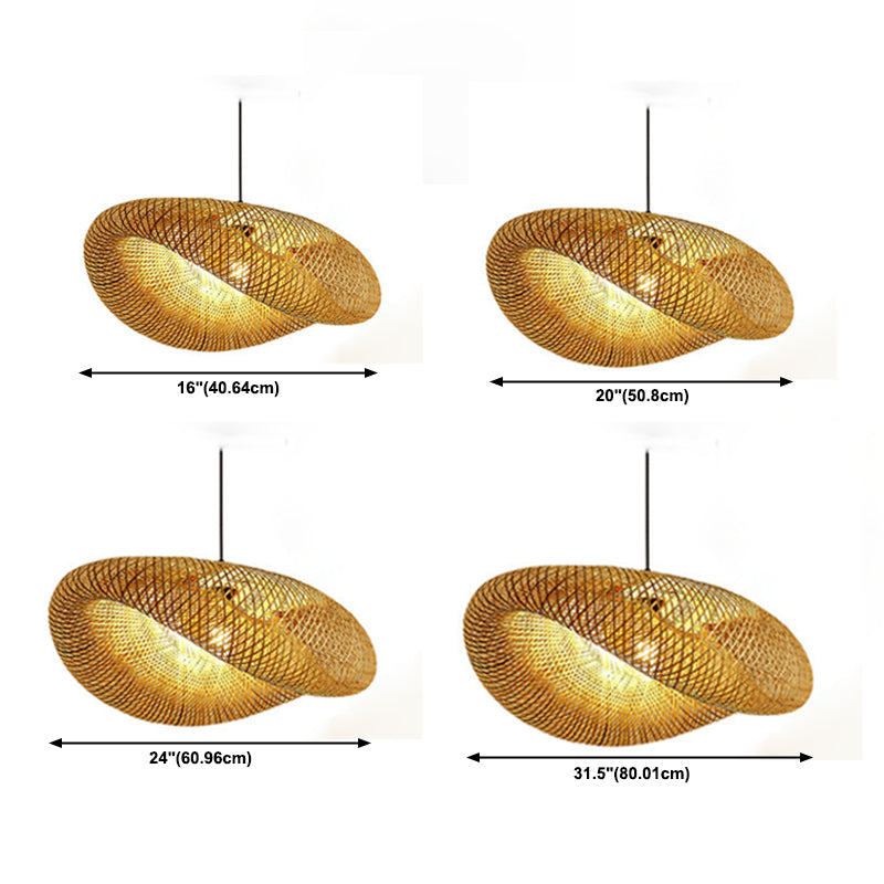Japanisches Pendel Lichtkuppel Rattan 1 Lichthänge Deckenleuchte für Tea Room