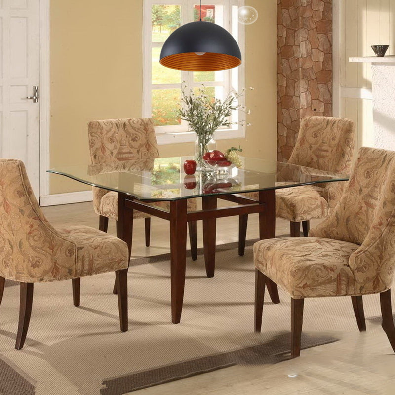 Luz de colgante industrial de tazón negro 1 accesorios de iluminación colgante de metal claro