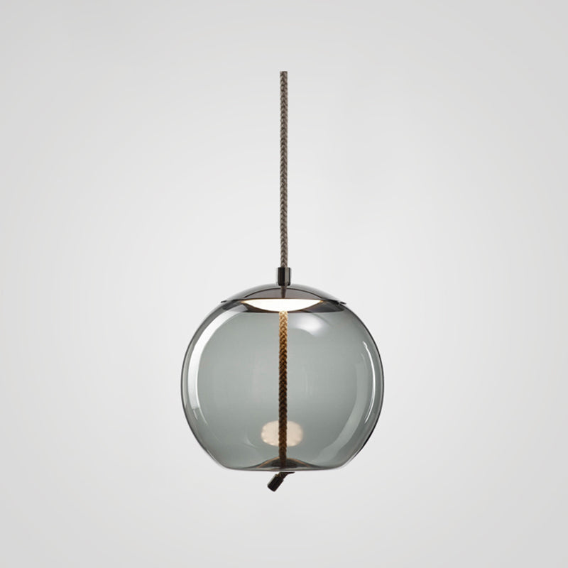 Éclairage de pendentif à LED en verre transparent à la lumière simple en verre pour salle à manger du salon