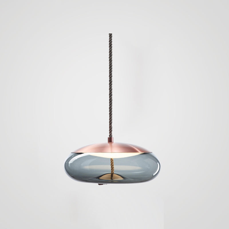 Éclairage de pendentif à LED en verre transparent à la lumière simple en verre pour salle à manger du salon