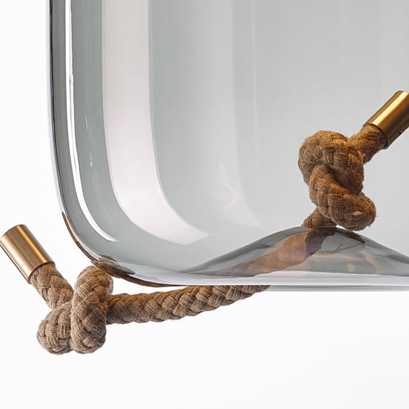 Éclairage de pendentif à LED en verre transparent à la lumière simple en verre pour salle à manger du salon