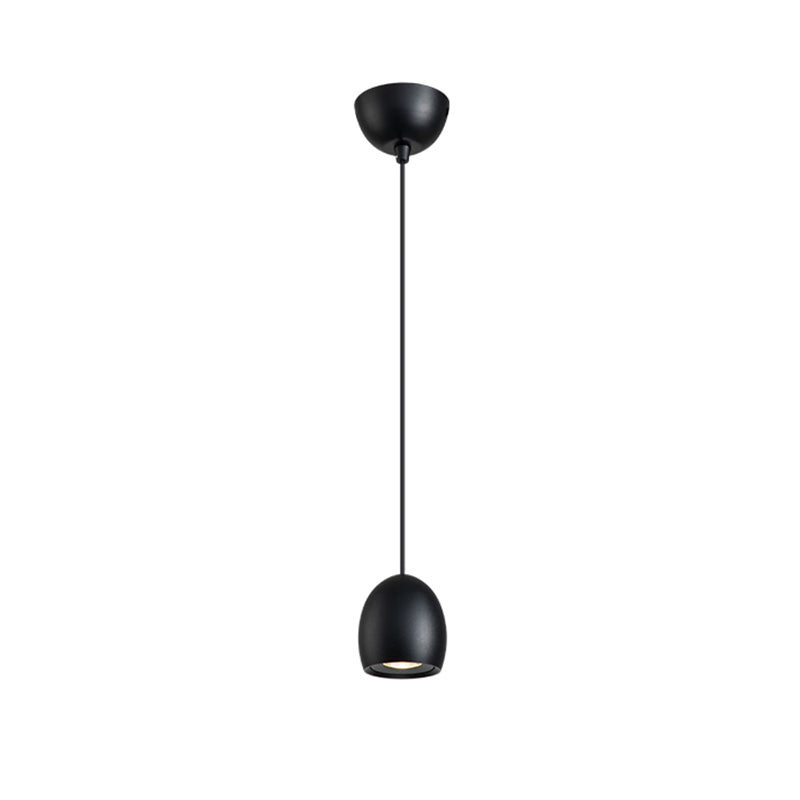 Pendentif intérieur minimaliste, éclairage pendentif en métal à LED noir à 1 lumière pour chambre à coucher