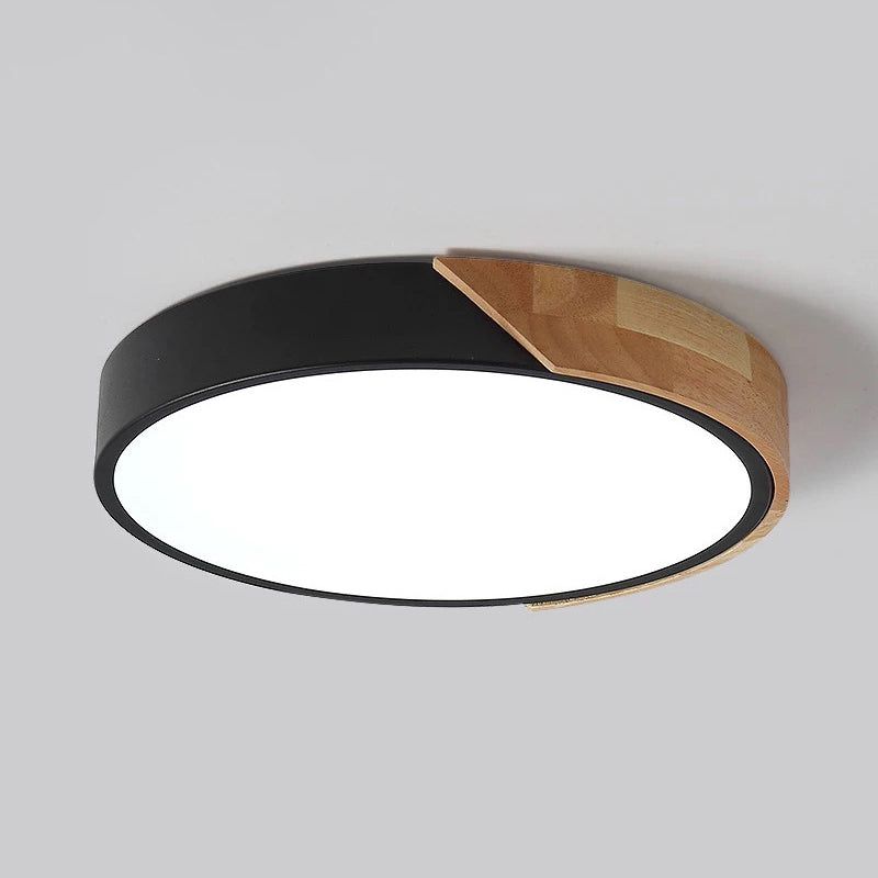 Lámpara de techo empotrada de macarrón nórdico con montaje empotrado y pantalla redonda de 1 luz