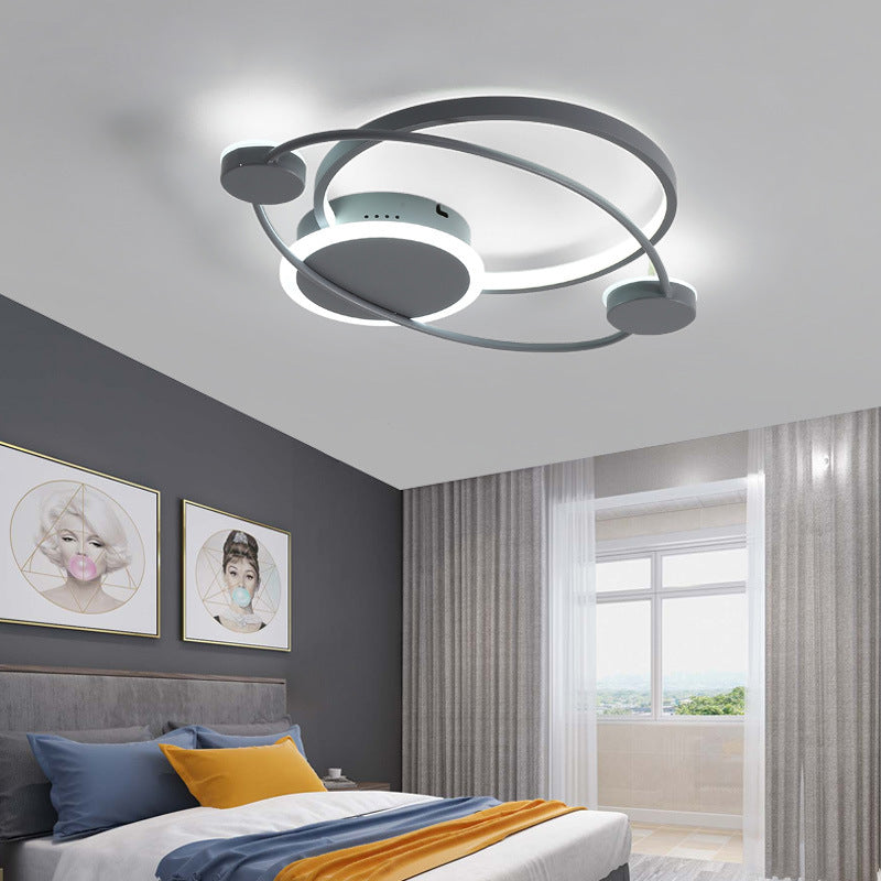 Orbit Integriertes Led Flush Light Warm/Weiß Licht Metall und Acryl Nordic Style Flushmount in Schwarz und Weiß/Grau