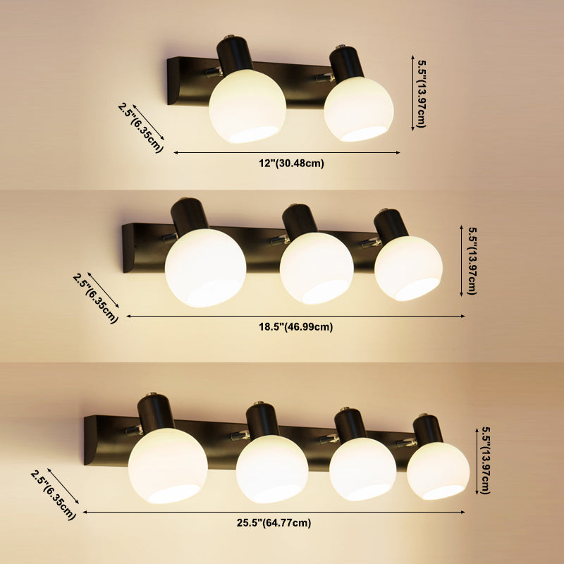 Orb Shape Living Room Wall Lamp Metal and Glass Multi Lights European Style Sconce Wall Light