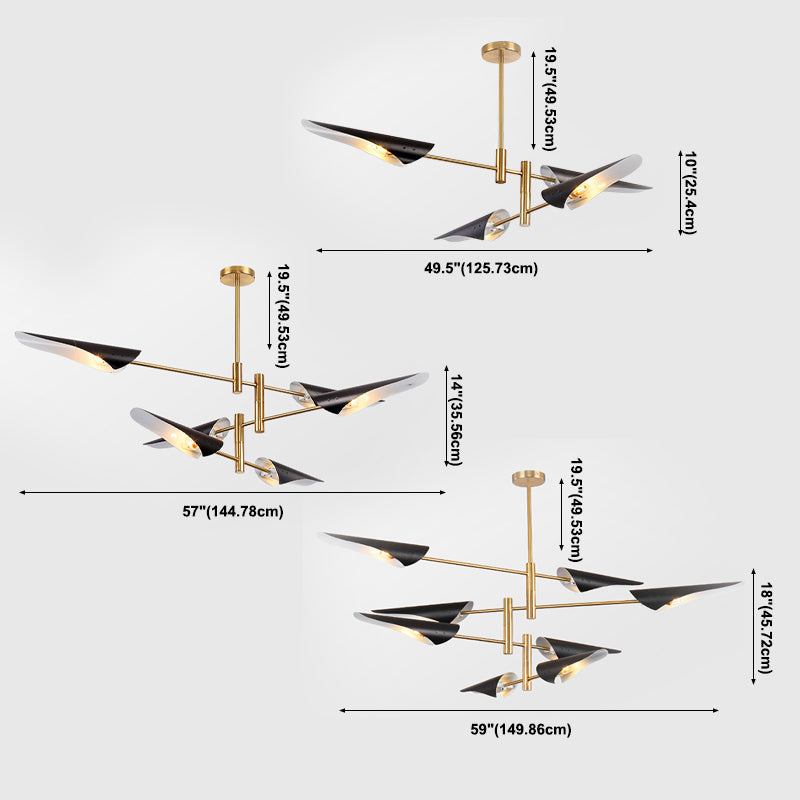 Moderner Stil Sputnik Kronleuchter Metall Multi -Light -Kronleuchter für Wohnzimmer