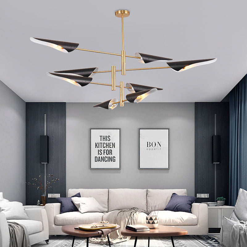 Moderner Stil Sputnik Kronleuchter Metall Multi -Light -Kronleuchter für Wohnzimmer