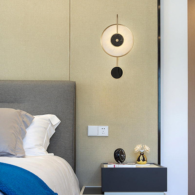 Lampada a parete moderna a parete rotonda Lampada in marmo Montaggio montato per salotto