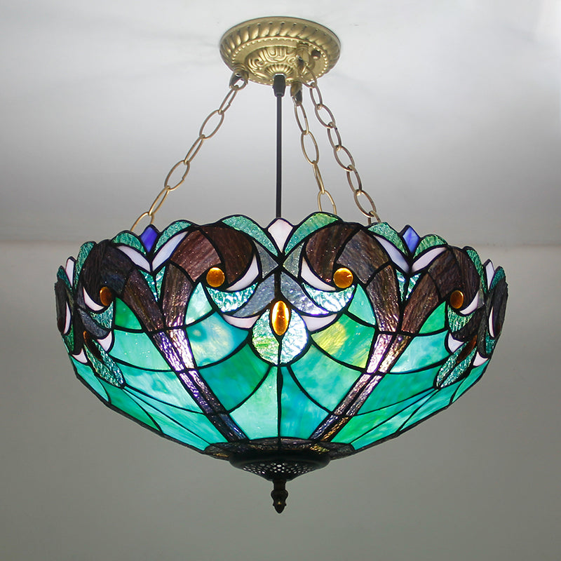 Lampadario art invertito in vetro a pendente a pendente a pendente tiffany in stile lampadario illuminazione