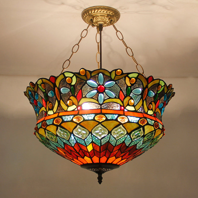 Lampadario art invertito in vetro a pendente a pendente a pendente tiffany in stile lampadario illuminazione