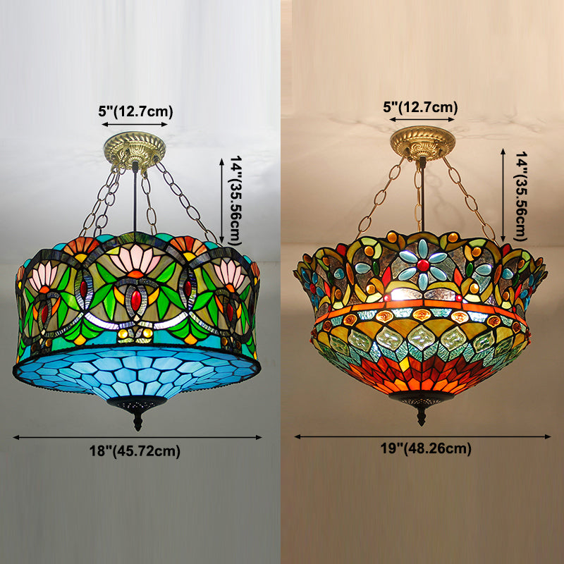 Lampadario art invertito in vetro a pendente a pendente a pendente tiffany in stile lampadario illuminazione