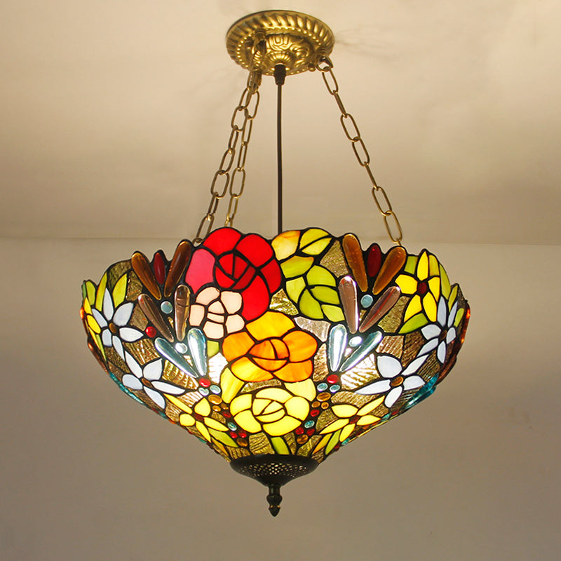 Lampadario art invertito in vetro a pendente a pendente a pendente tiffany in stile lampadario illuminazione