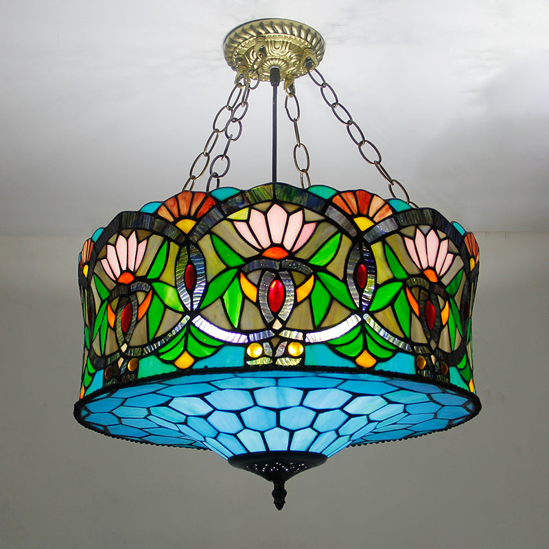 Lampadario art invertito in vetro a pendente a pendente a pendente tiffany in stile lampadario illuminazione