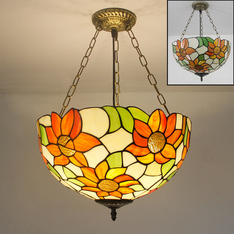 Lampadario art invertito in vetro a pendente a pendente a pendente tiffany in stile lampadario illuminazione