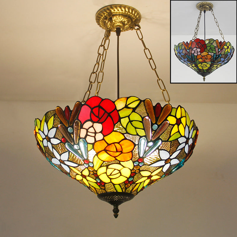 Lampadario art invertito in vetro a pendente a pendente a pendente tiffany in stile lampadario illuminazione