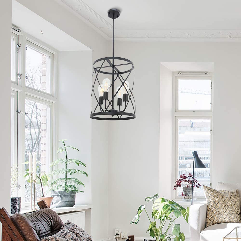 Accesorio de iluminación de lámpara de lámpara de estilo industrial 4 cabezas de lámpara de lámpara luz colgante para sala de estar