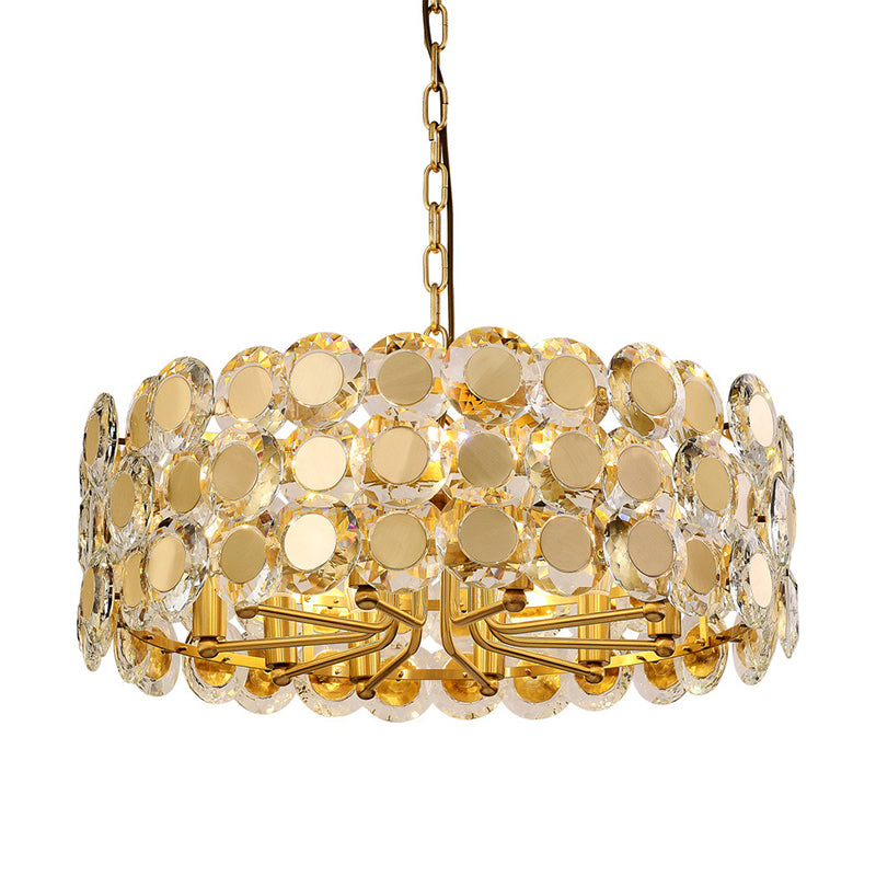 Postmoderne Multi -Head -Kronleuchterleuchten goldener Metallhängekronleuchter für Cafe