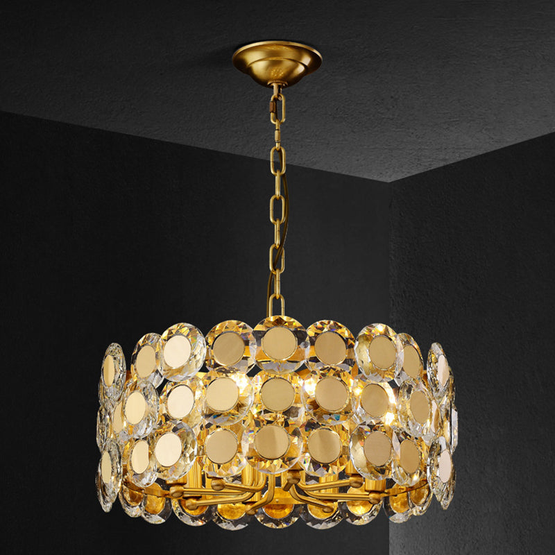 Postmodern Multi Head Chandelier Light Fixtures Golden Metal Hanging Chandelier for Cafe