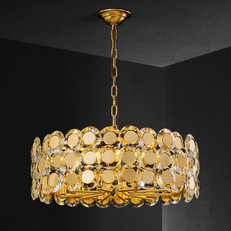 Postmoderne Multi -Head -Kronleuchterleuchten goldener Metallhängekronleuchter für Cafe