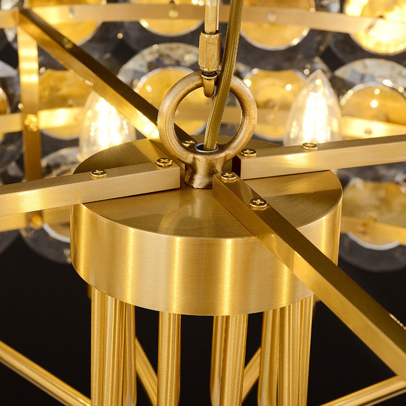 Postmoderne Multi -Head -Kronleuchterleuchten goldener Metallhängekronleuchter für Cafe