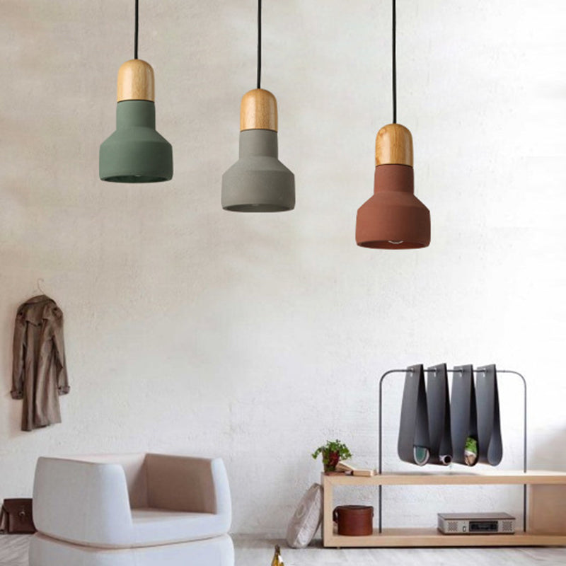 Pendant le pendentif en ciment à tête simple contemporain pour la salle d'étude du bar