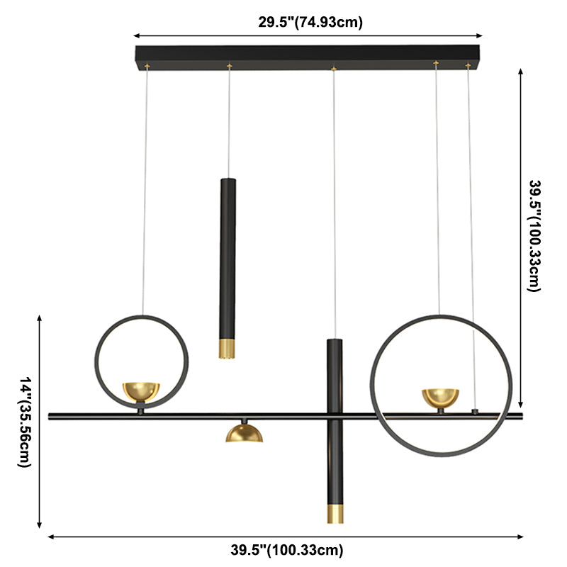 39,5 "Long Metal Illumining Simplicidad Costilización de techo Luz para comedor