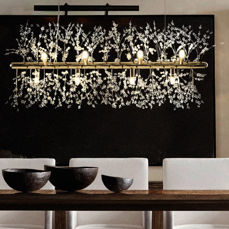 Contemporary Creative Crystal Island Light Fixture for Drawing Room Bedroom