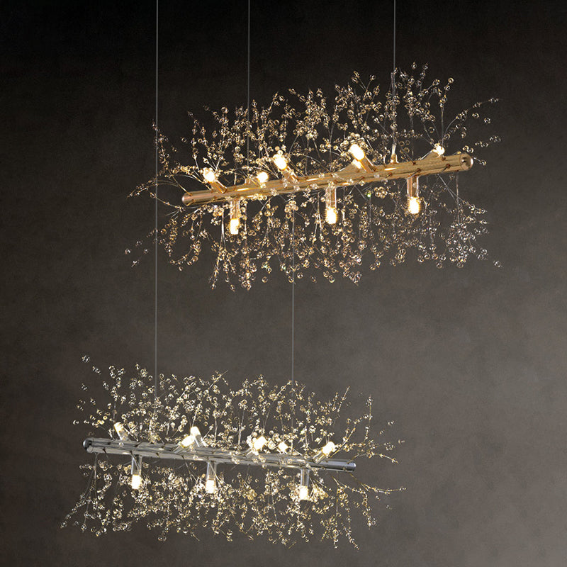 Contemporary Creative Crystal Island Light Fixture for Drawing Room Bedroom